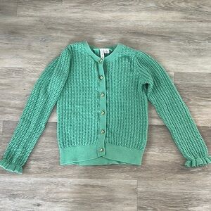 Janie and Jack Green Cable-Knit Sweater